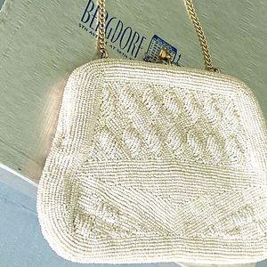 White beaded purse